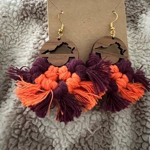 VIRGINIA TECH HOKIES macrame earrings